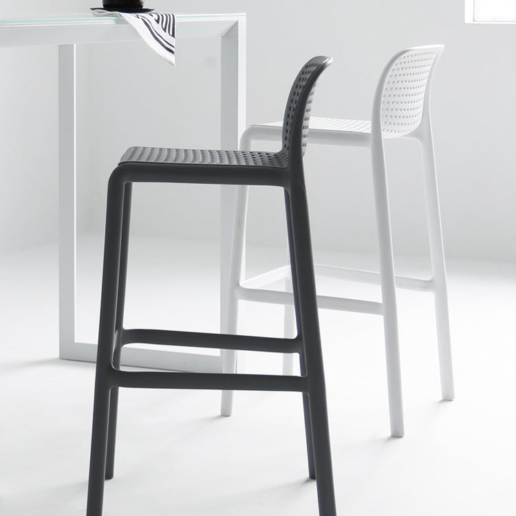Industrial Plastic Low Back Bar Stool Armless Stackable Bar Stool