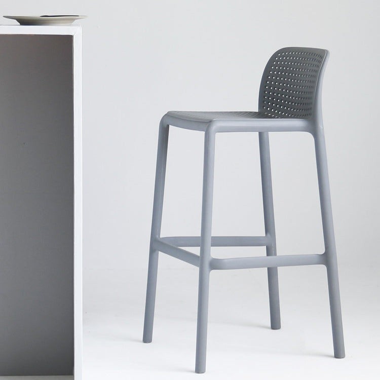 Industrial Plastic Low Back Bar Stool Armless Stackable Bar Stool
