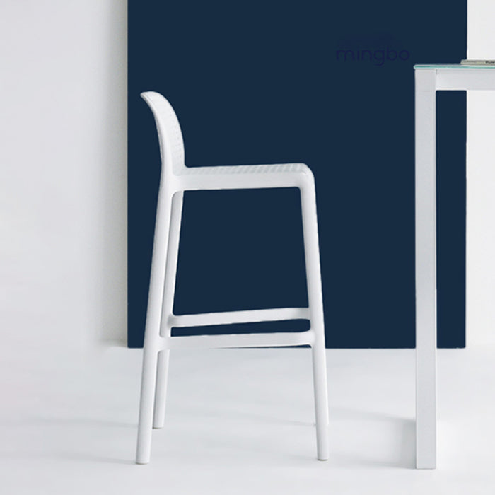 Industrial Plastic Low Back Bar Stool Armless Stackable Bar Stool