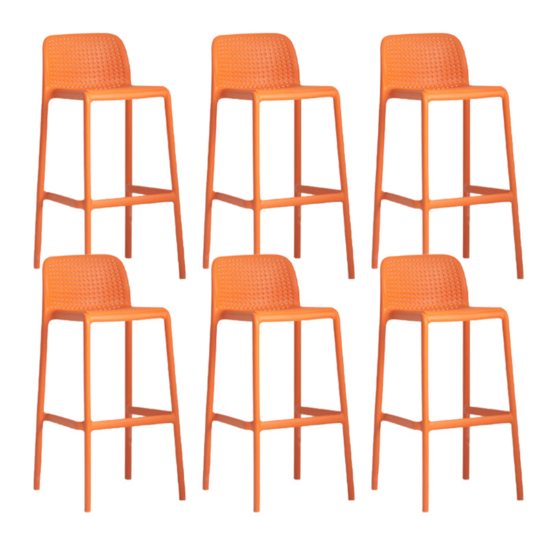 Industrial Plastic Low Back Bar Stool Armless Stackable Bar Stool