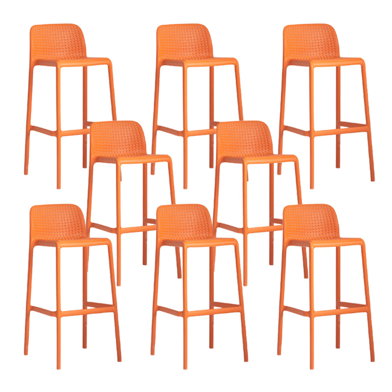 Industrial Plastic Low Back Bar Stool Armless Stackable Bar Stool