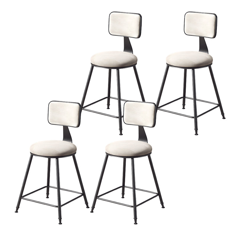Contemporary Style Barstool Round Low Back Bar Stool with Black Frame