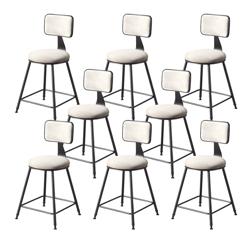 Contemporary Style Barstool Round Low Back Bar Stool with Black Frame
