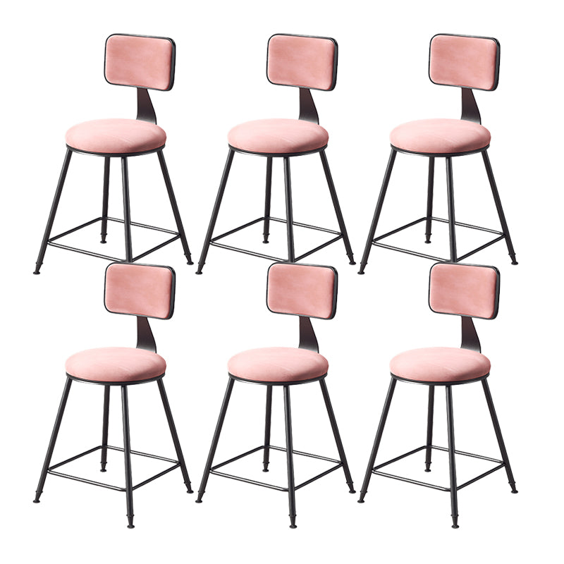 Contemporary Style Barstool Round Low Back Bar Stool with Black Frame