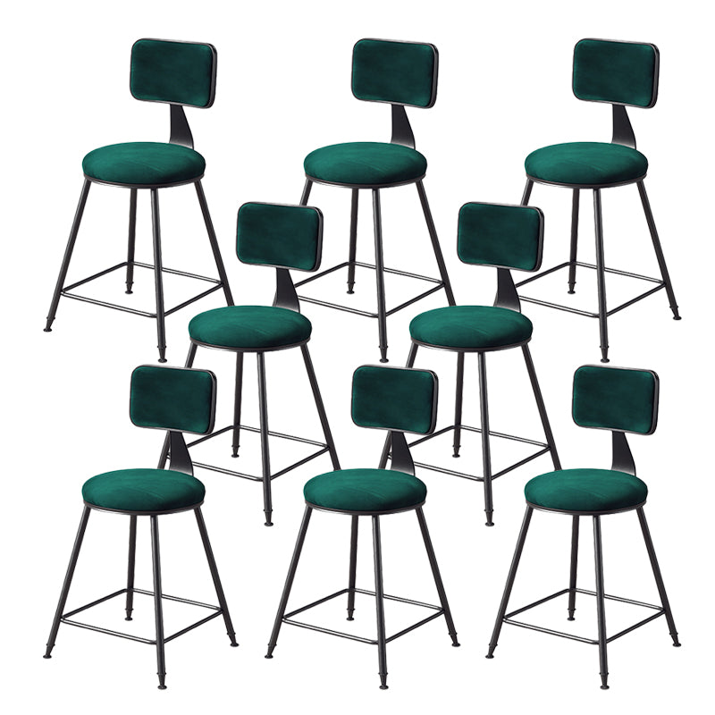 Contemporary Style Barstool Round Low Back Bar Stool with Black Frame