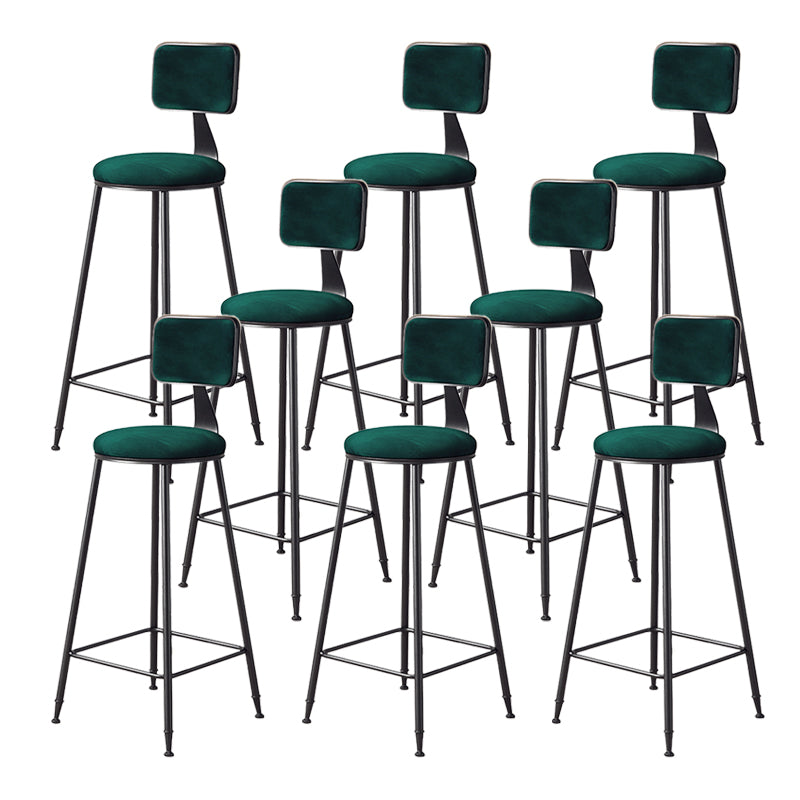 Contemporary Style Barstool Round Low Back Bar Stool with Black Frame