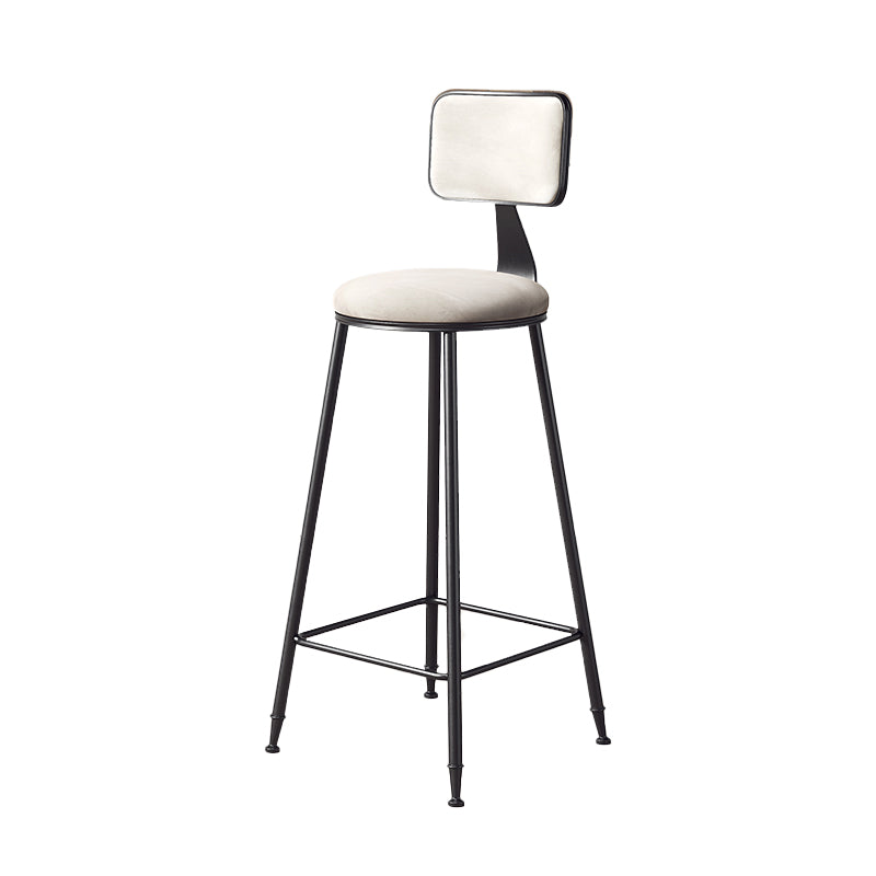 Contemporary Style Barstool Round Low Back Bar Stool with Black Frame