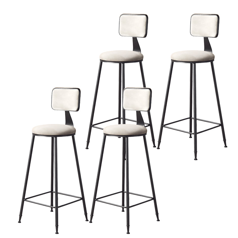 Contemporary Style Barstool Round Low Back Bar Stool with Black Frame