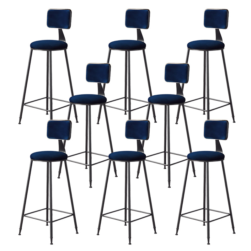 Contemporary Style Barstool Round Low Back Bar Stool with Black Frame