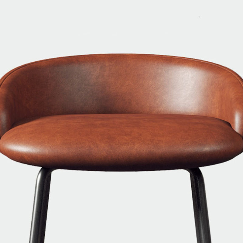 Modern Armless Backrest Counter Stool Iron Bar Stool with Cushion for Milk Tea Shop