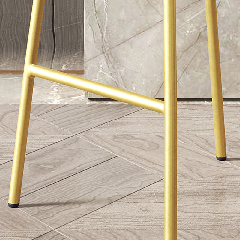 Modern Armless Backrest Counter Stool Iron Bar Stool with Cushion for Milk Tea Shop