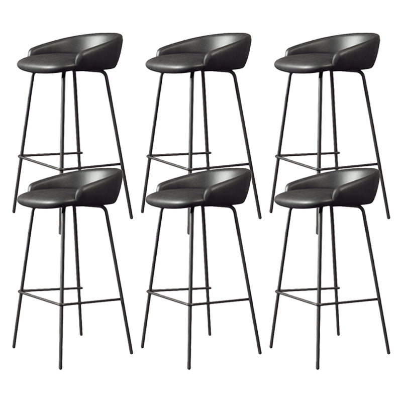 Modern Armless Backrest Counter Stool Iron Bar Stool with Cushion for Milk Tea Shop