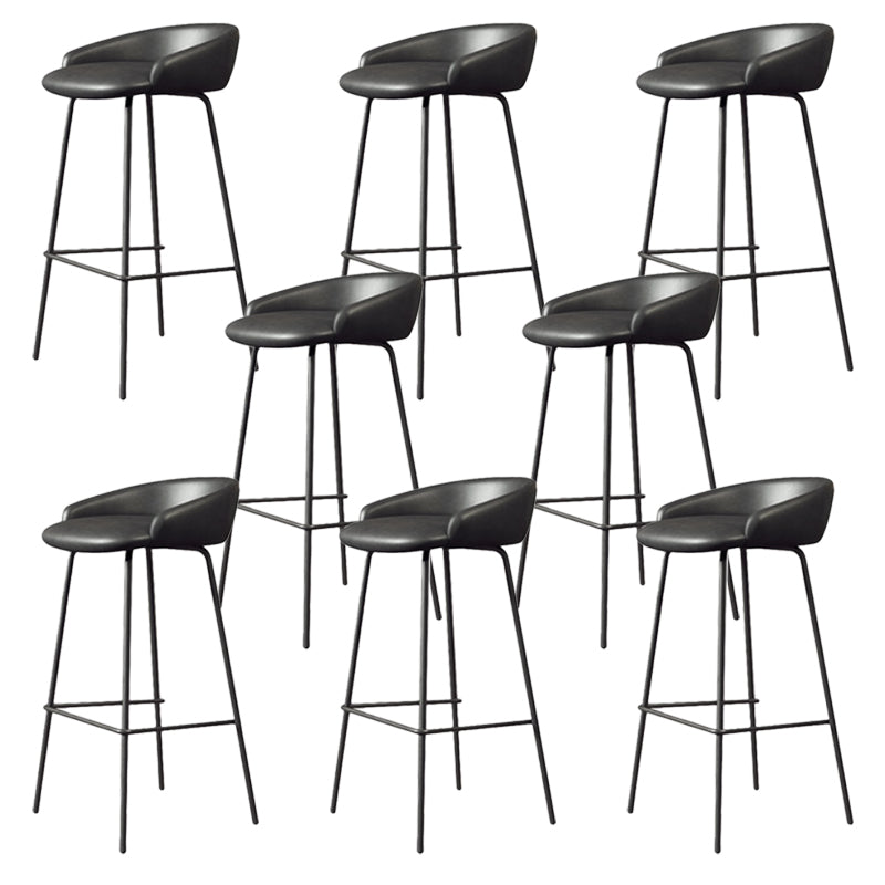 Modern Armless Backrest Counter Stool Iron Bar Stool with Cushion for Milk Tea Shop