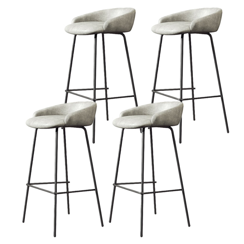 Modern Armless Backrest Counter Stool Iron Bar Stool with Cushion for Milk Tea Shop