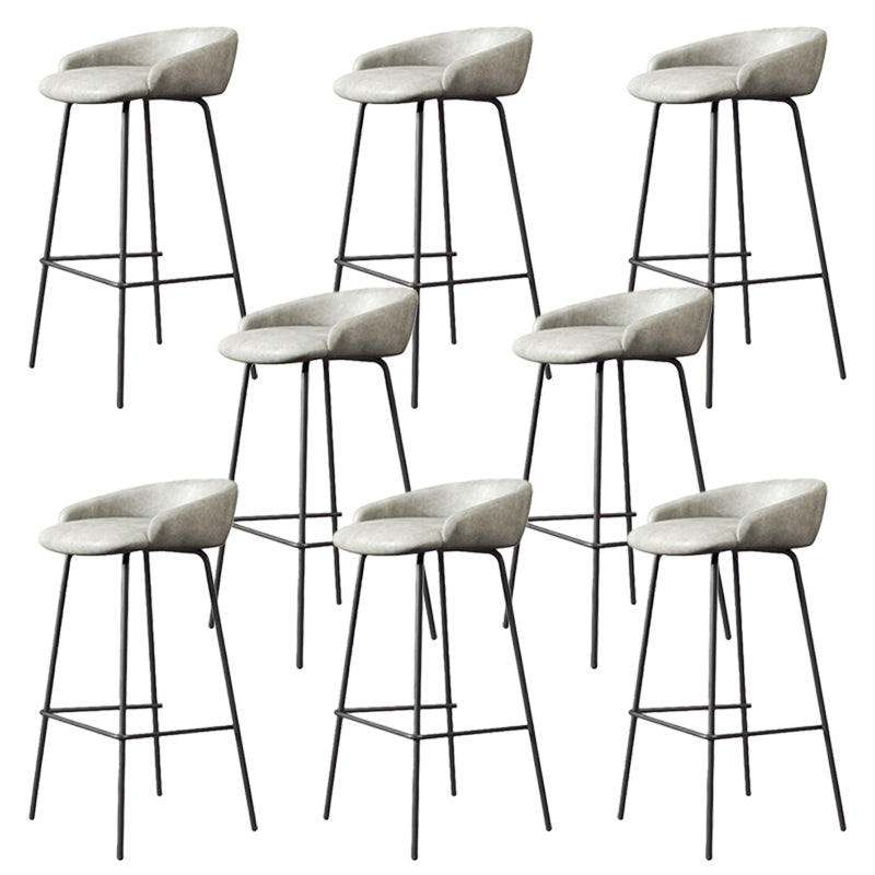 Modern Armless Backrest Counter Stool Iron Bar Stool with Cushion for Milk Tea Shop