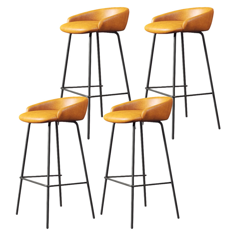 Modern Armless Backrest Counter Stool Iron Bar Stool with Cushion for Milk Tea Shop