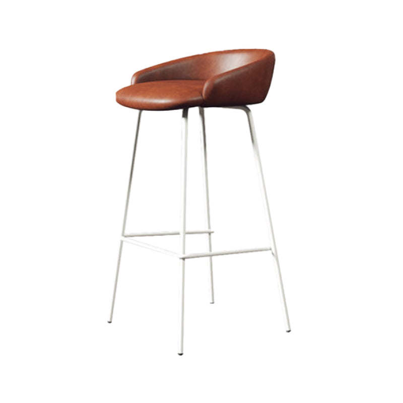 Modern Armless Backrest Counter Stool Iron Bar Stool with Cushion for Milk Tea Shop