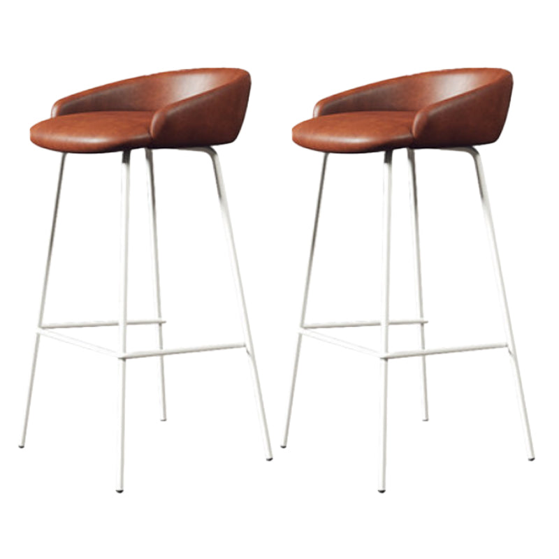 Modern Armless Backrest Counter Stool Iron Bar Stool with Cushion for Milk Tea Shop