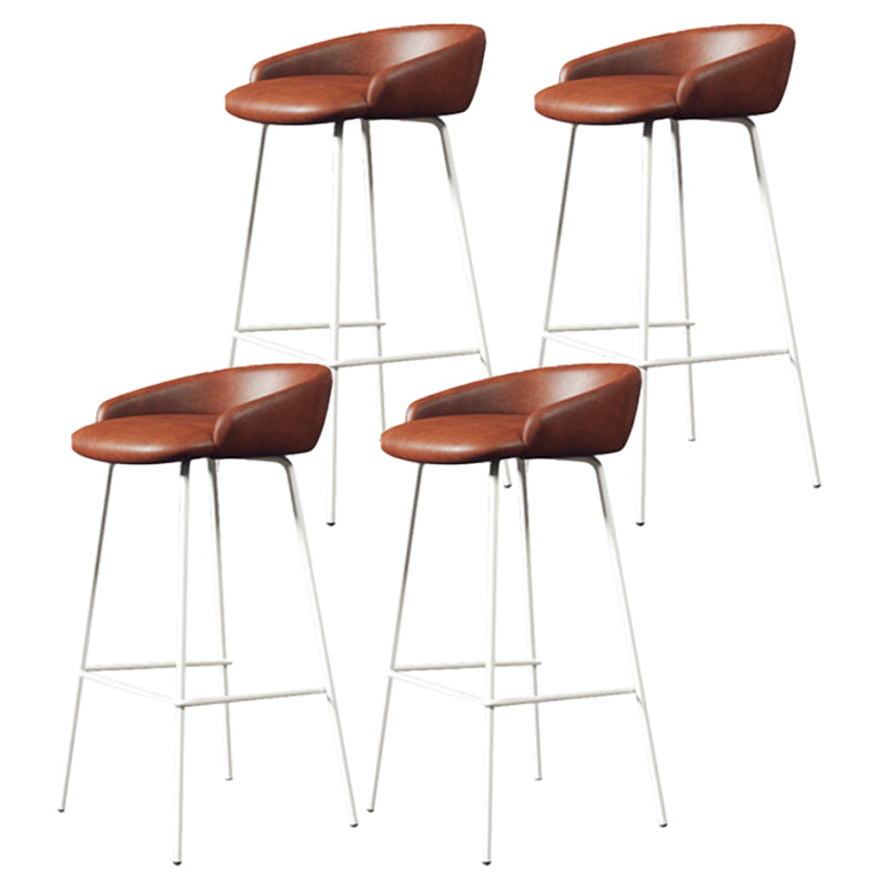 Modern Armless Backrest Counter Stool Iron Bar Stool with Cushion for Milk Tea Shop
