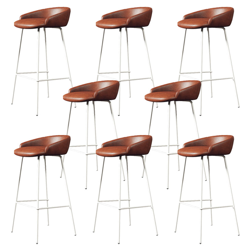 Modern Armless Backrest Counter Stool Iron Bar Stool with Cushion for Milk Tea Shop
