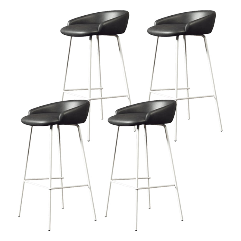 Modern Armless Backrest Counter Stool Iron Bar Stool with Cushion for Milk Tea Shop