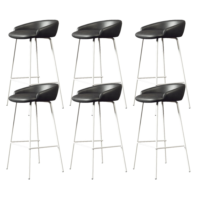 Modern Armless Backrest Counter Stool Iron Bar Stool with Cushion for Milk Tea Shop