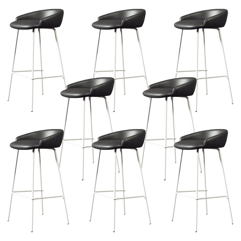 Modern Armless Backrest Counter Stool Iron Bar Stool with Cushion for Milk Tea Shop