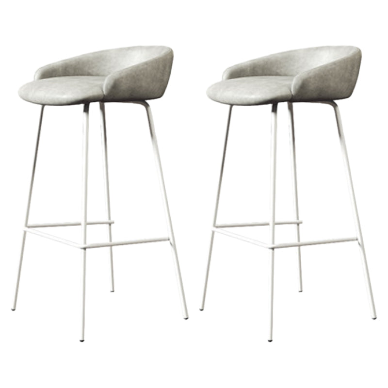 Modern Armless Backrest Counter Stool Iron Bar Stool with Cushion for Milk Tea Shop