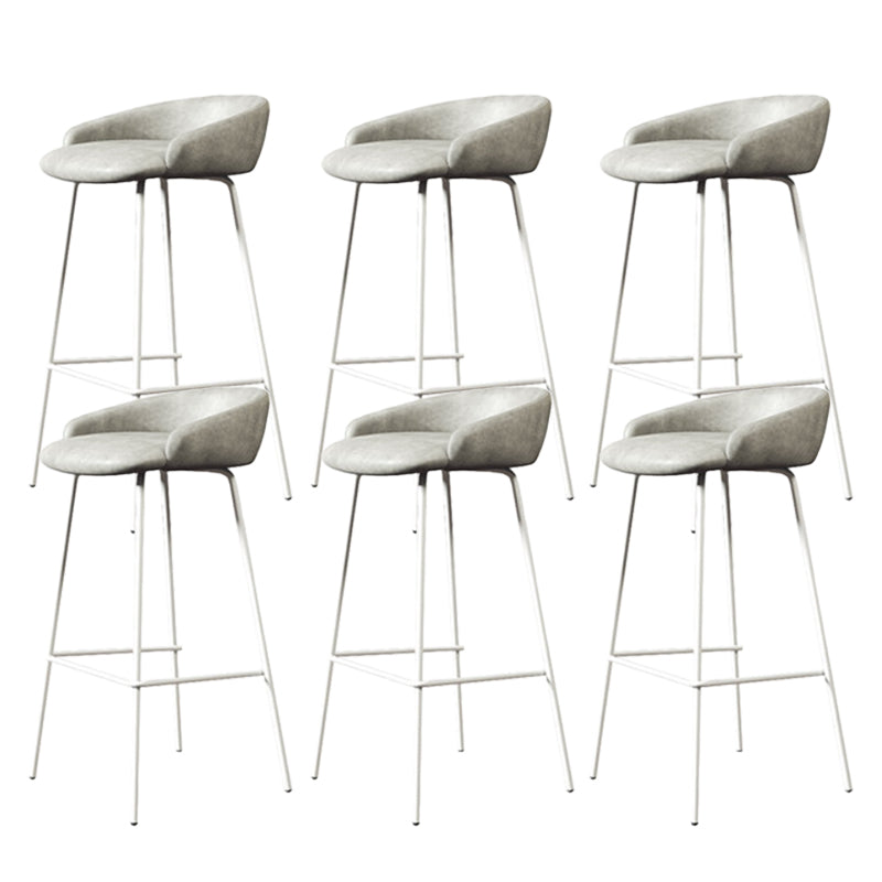 Modern Armless Backrest Counter Stool Iron Bar Stool with Cushion for Milk Tea Shop