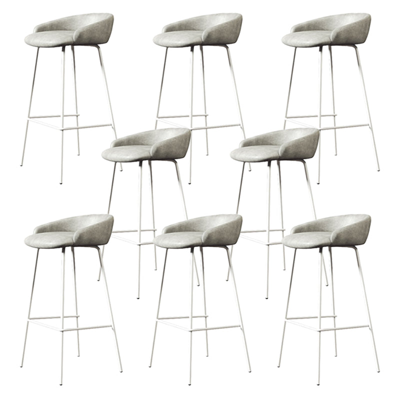 Modern Armless Backrest Counter Stool Iron Bar Stool with Cushion for Milk Tea Shop