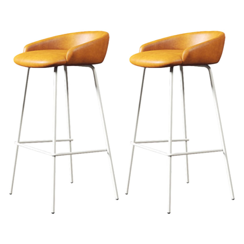 Modern Armless Backrest Counter Stool Iron Bar Stool with Cushion for Milk Tea Shop