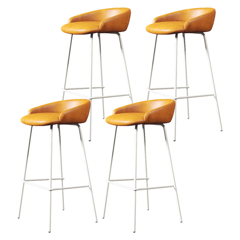 Modern Armless Backrest Counter Stool Iron Bar Stool with Cushion for Milk Tea Shop