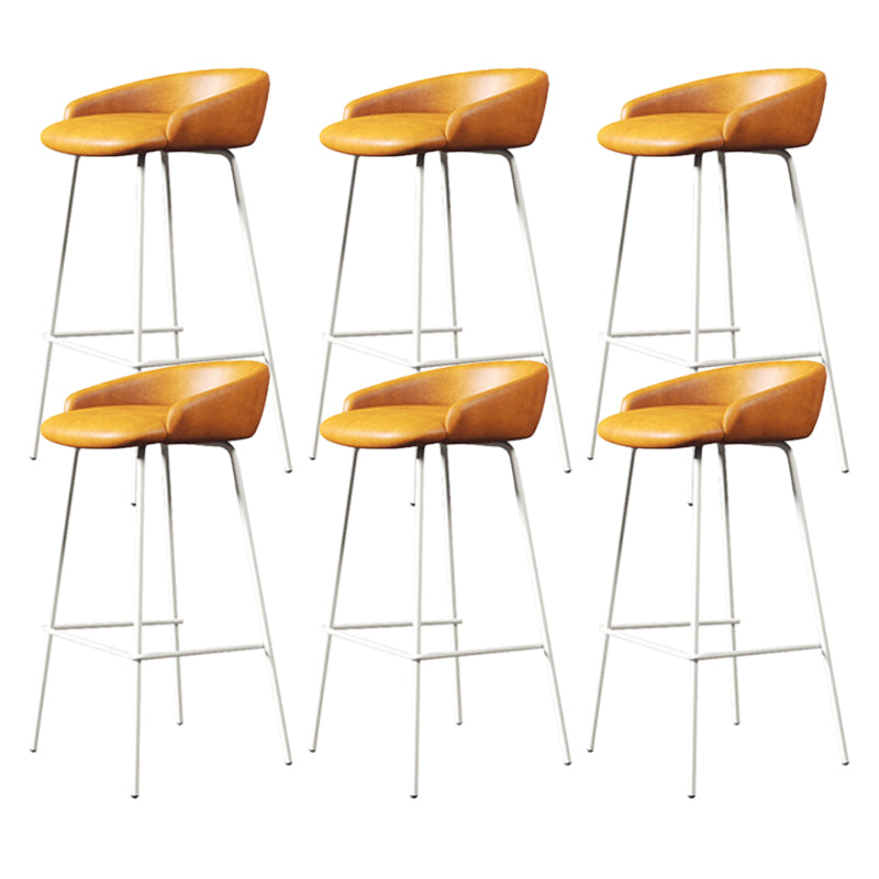Modern Armless Backrest Counter Stool Iron Bar Stool with Cushion for Milk Tea Shop