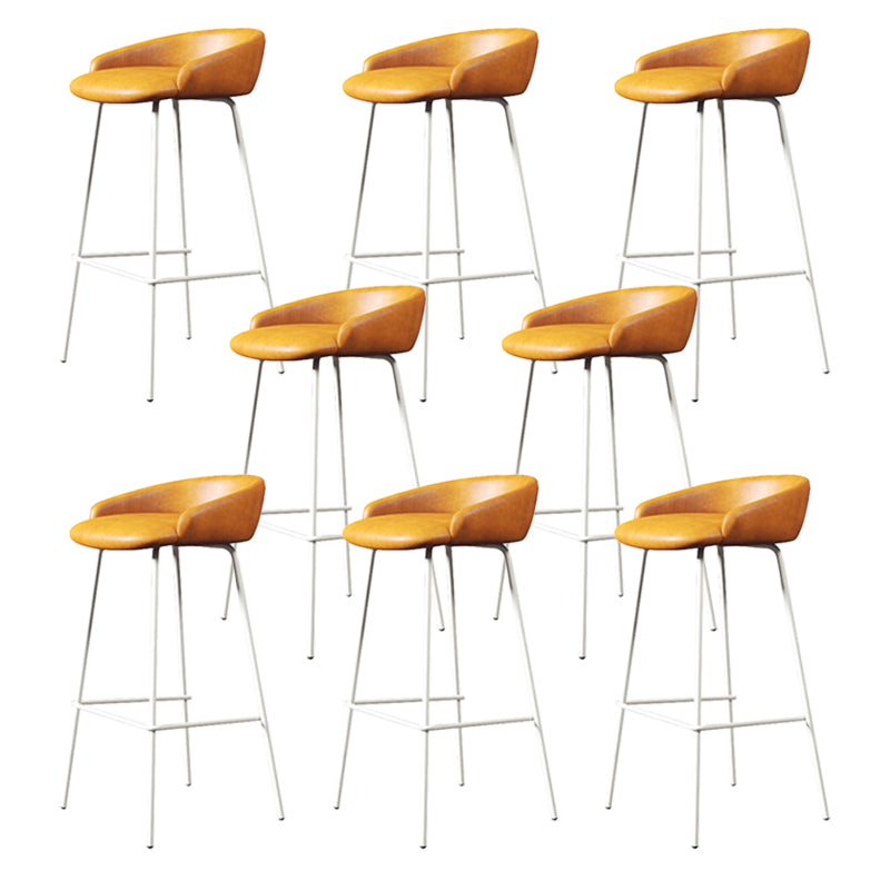 Modern Armless Backrest Counter Stool Iron Bar Stool with Cushion for Milk Tea Shop