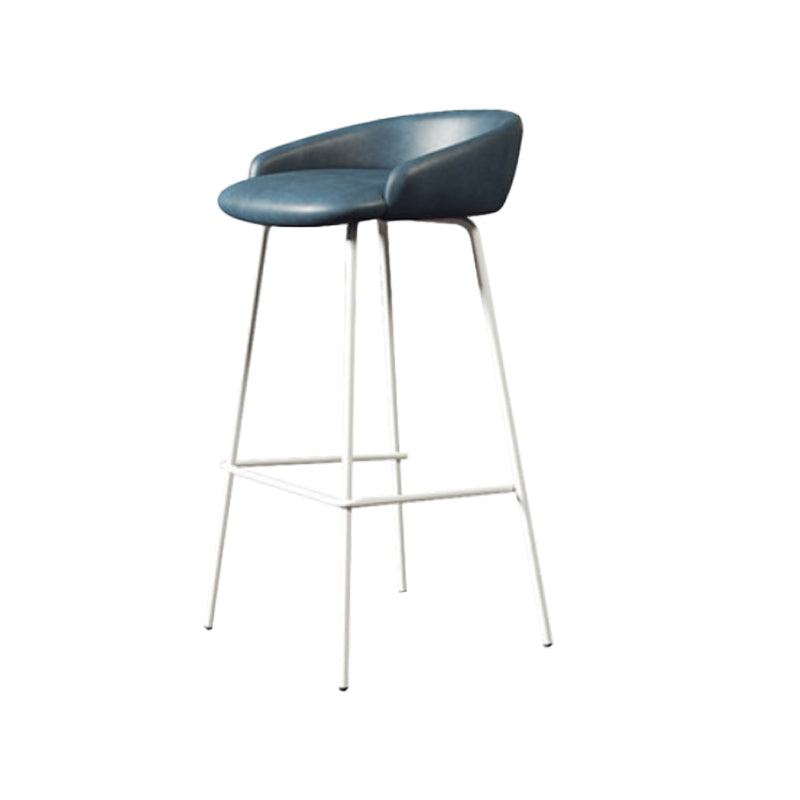 Modern Armless Backrest Counter Stool Iron Bar Stool with Cushion for Milk Tea Shop