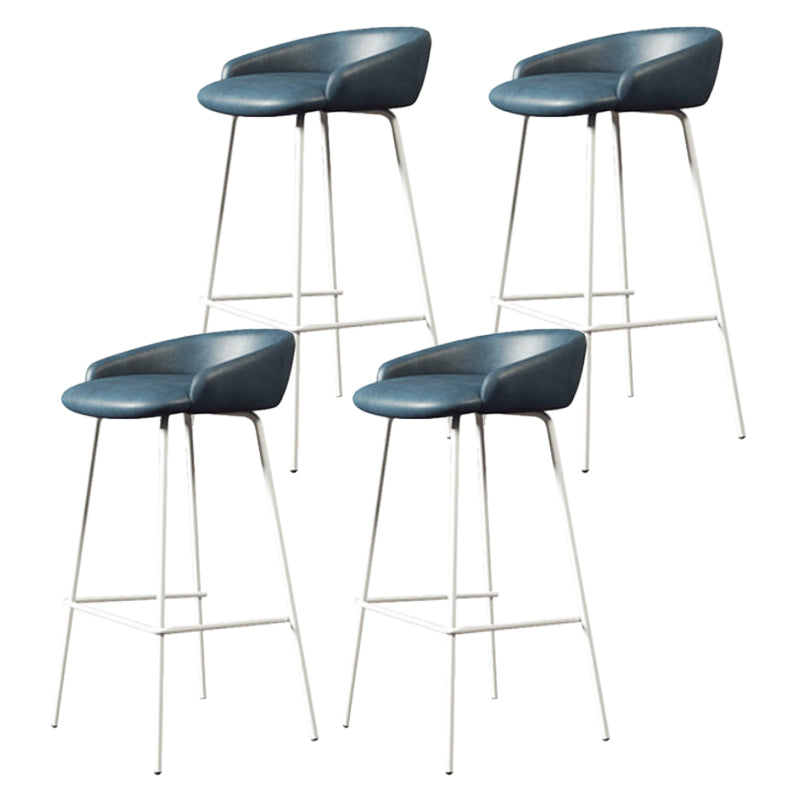 Modern Armless Backrest Counter Stool Iron Bar Stool with Cushion for Milk Tea Shop