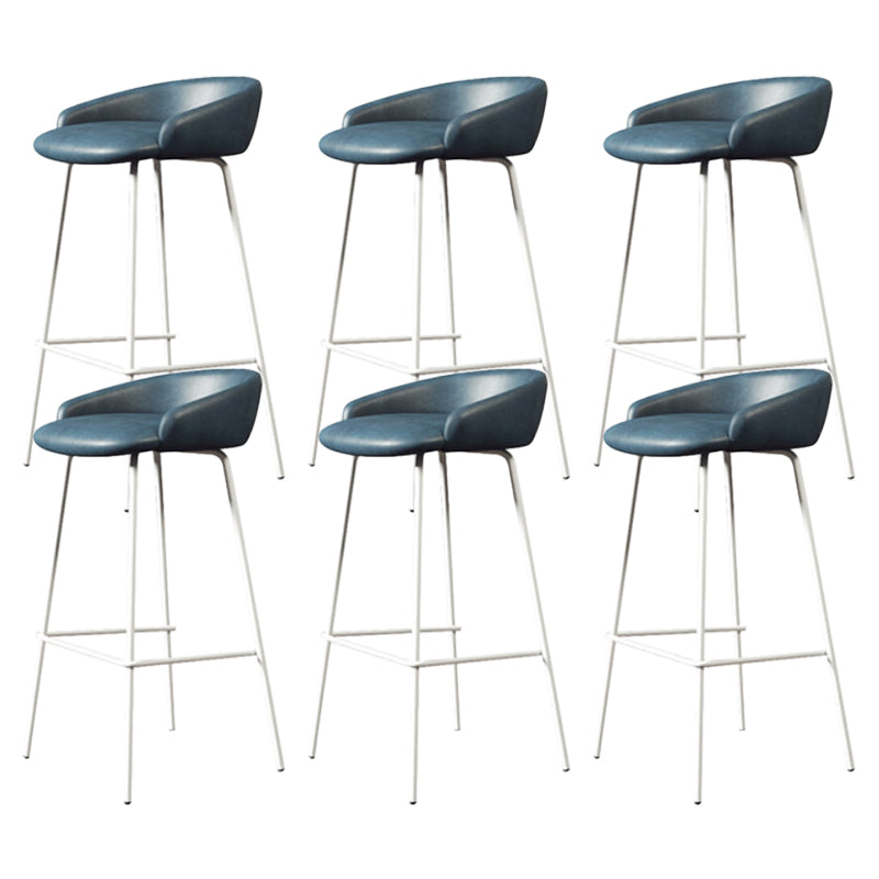 Modern Armless Backrest Counter Stool Iron Bar Stool with Cushion for Milk Tea Shop