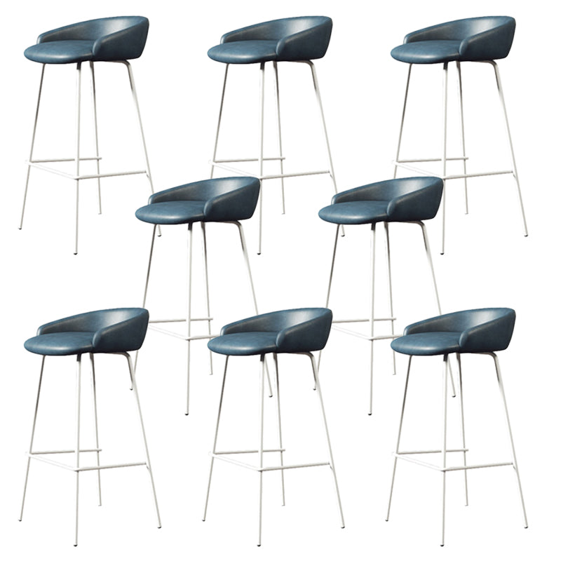 Modern Armless Backrest Counter Stool Iron Bar Stool with Cushion for Milk Tea Shop
