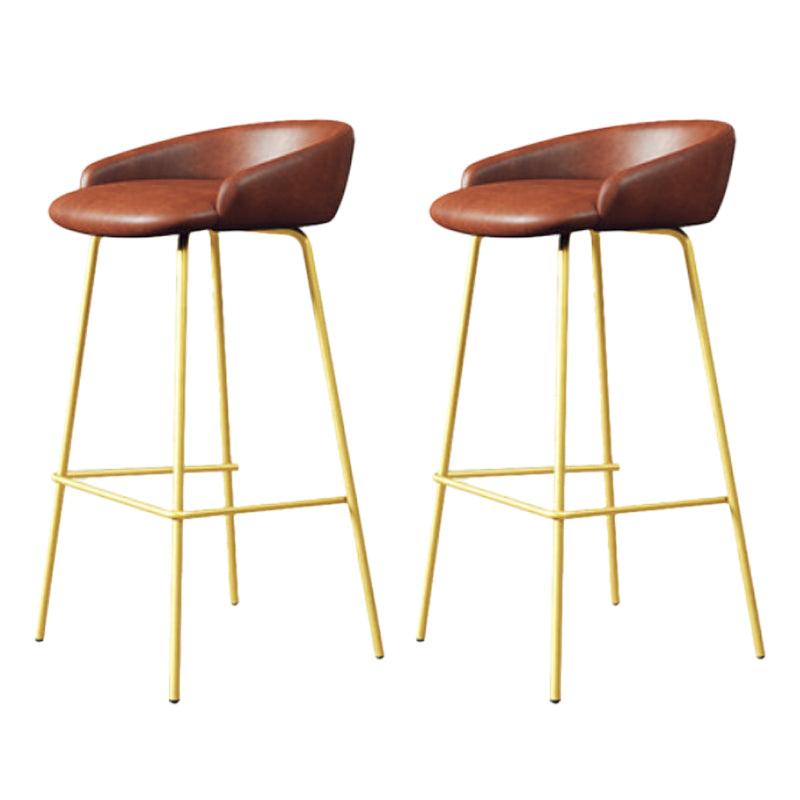 Modern Armless Backrest Counter Stool Iron Bar Stool with Cushion for Milk Tea Shop
