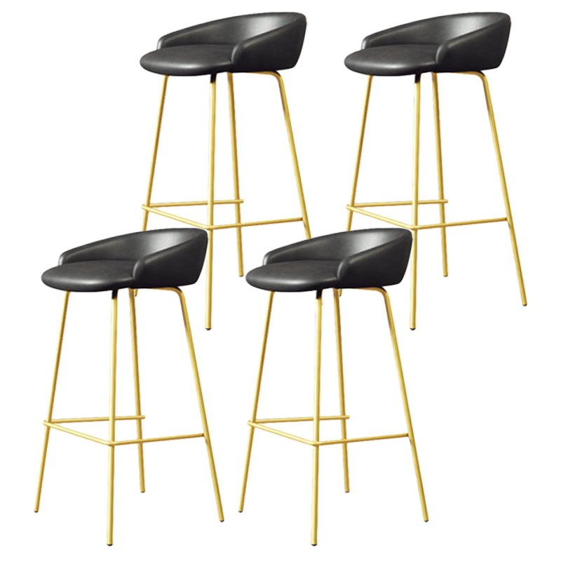 Modern Armless Backrest Counter Stool Iron Bar Stool with Cushion for Milk Tea Shop
