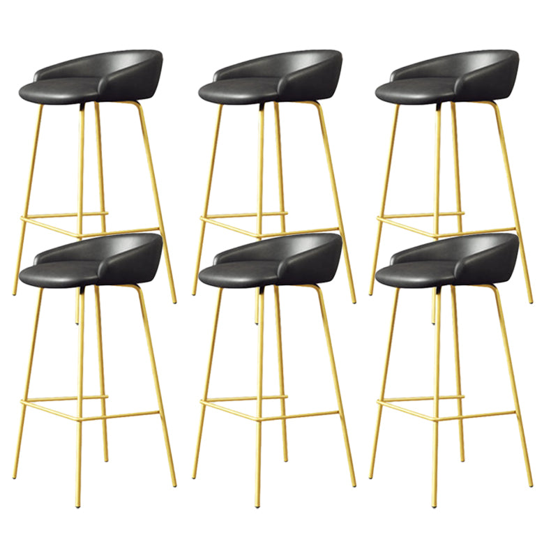 Modern Armless Backrest Counter Stool Iron Bar Stool with Cushion for Milk Tea Shop