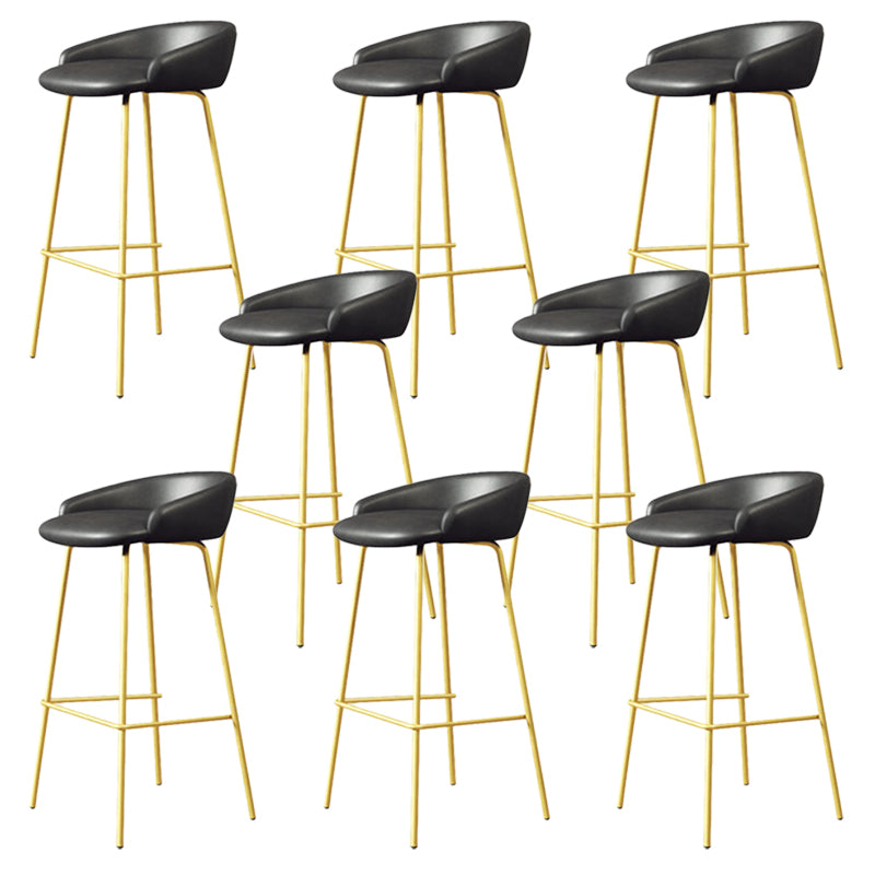 Modern Armless Backrest Counter Stool Iron Bar Stool with Cushion for Milk Tea Shop