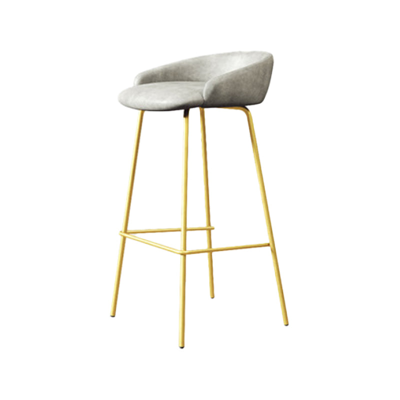 Modern Armless Backrest Counter Stool Iron Bar Stool with Cushion for Milk Tea Shop