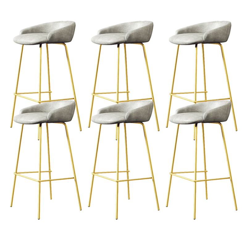 Modern Armless Backrest Counter Stool Iron Bar Stool with Cushion for Milk Tea Shop