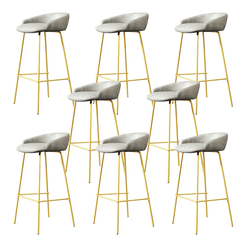 Modern Armless Backrest Counter Stool Iron Bar Stool with Cushion for Milk Tea Shop