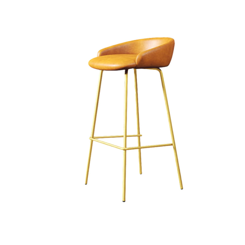 Modern Armless Backrest Counter Stool Iron Bar Stool with Cushion for Milk Tea Shop