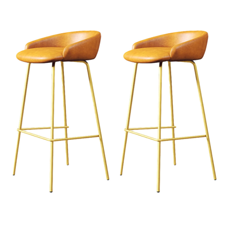Modern Armless Backrest Counter Stool Iron Bar Stool with Cushion for Milk Tea Shop