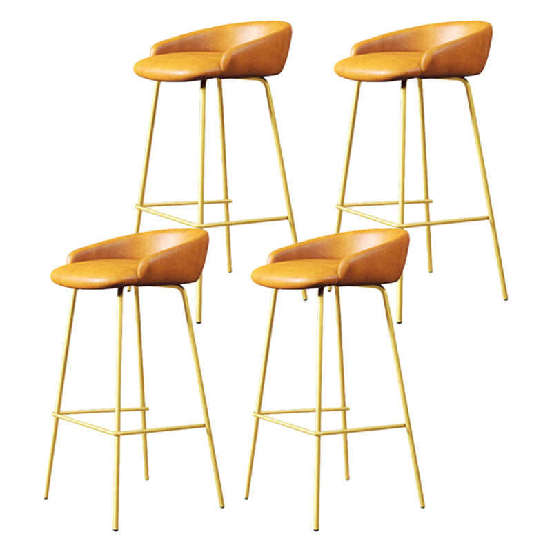 Modern Armless Backrest Counter Stool Iron Bar Stool with Cushion for Milk Tea Shop