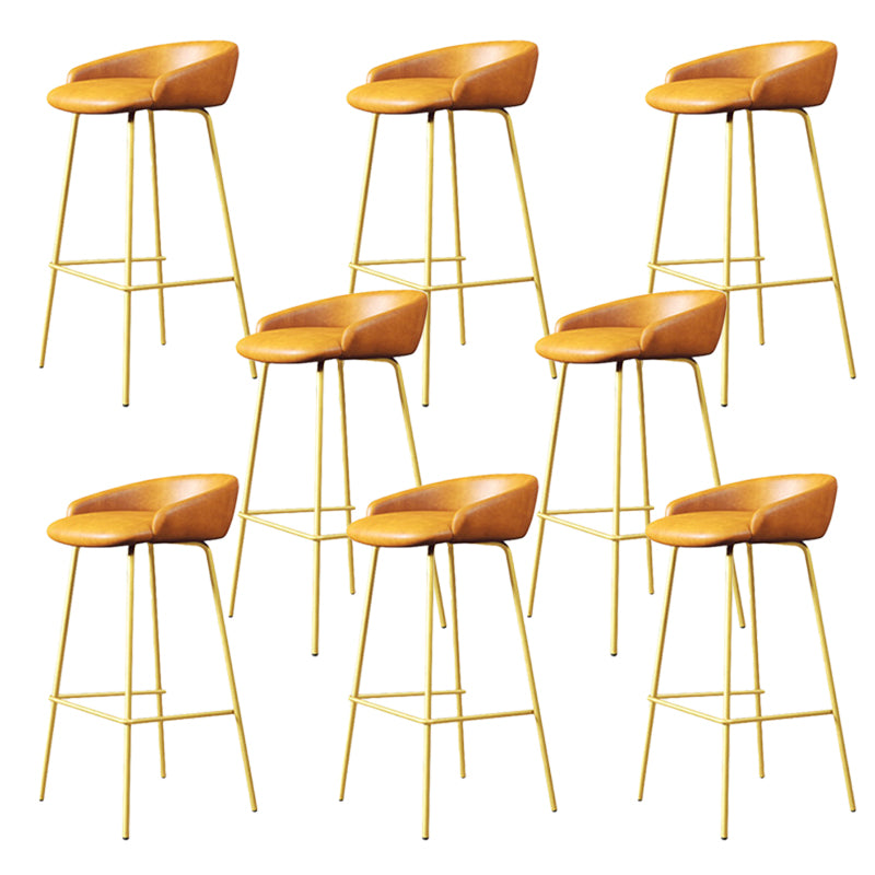 Modern Armless Backrest Counter Stool Iron Bar Stool with Cushion for Milk Tea Shop