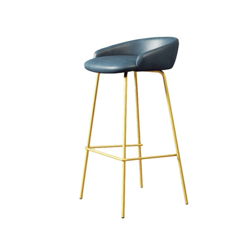 Modern Armless Backrest Counter Stool Iron Bar Stool with Cushion for Milk Tea Shop